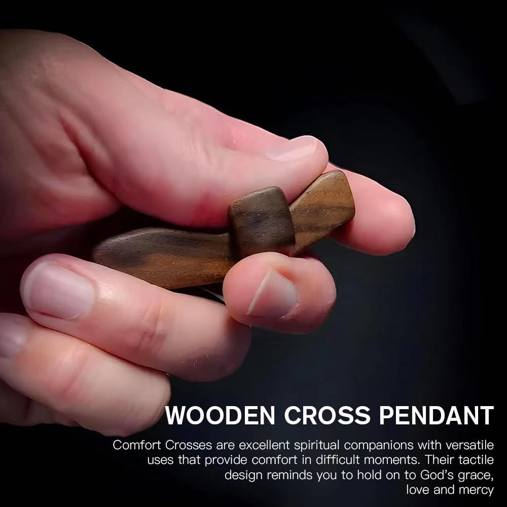 ✝️100% Handmade Wooden Cross Fingertip Stress Relief Gifts