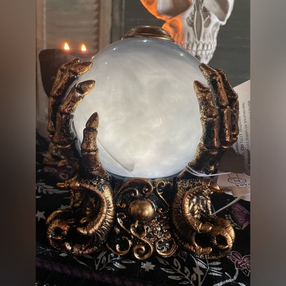 🎁TikTok Last Day Sale - 70% OFF🧙‍♀️🔮MARTHA STEWART NWT LED Lighted Animated Decor Halloween Crystal Ball With Fog