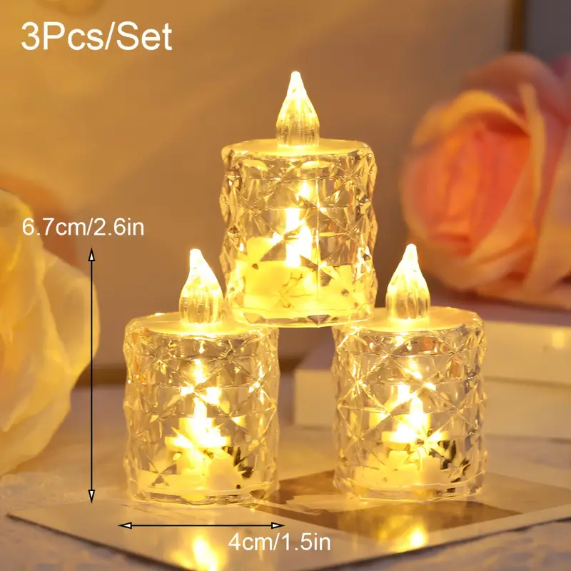 ON SALE🔥3pcs/SET Crystal Flameless Candle Light-Buy 4 Sets Free Shipping