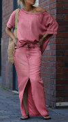 Women's Round Neck Tencel Casual Suit