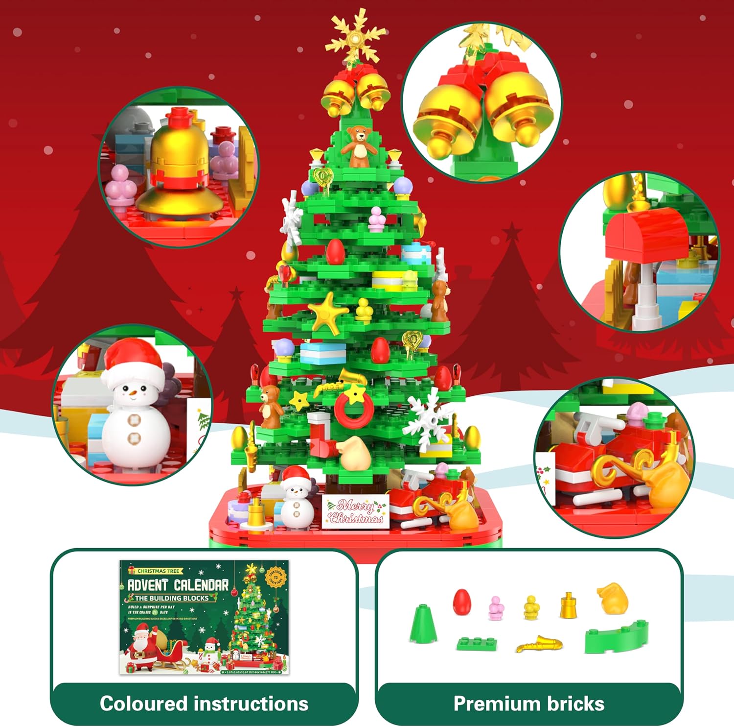 (🎄Early Christmas Sale 50% OFF)🎉2024 Christmas Tree Building Toy Set