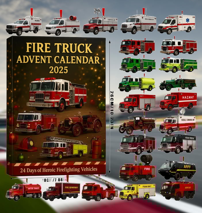 [Christmas Pre Sale]🚒🔥FIRE TRUCK ADVENT CALENDAR 2025🎁🌲