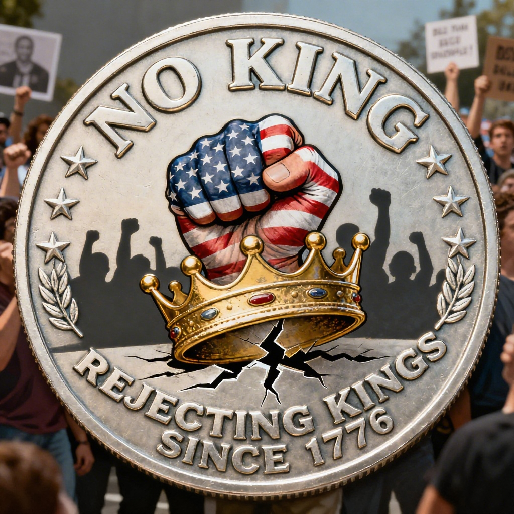 👑💥No kings No tyrants No thrones Coin – The Spirit of 1776 Lives On