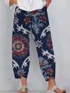 Women Printed Flower Shape Casual Pants