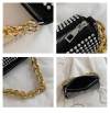 Women's shoulder bag full of diamonds, fashionable and versatile, bright diamond cylindrical bag