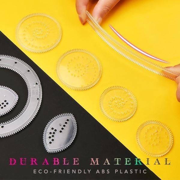 (🎄Christmas Hot Sale - 48% OFF) Spiral Art Clear Gear Geometric Ruler(22PCS) , Buy 3 Free Shipping NOW
