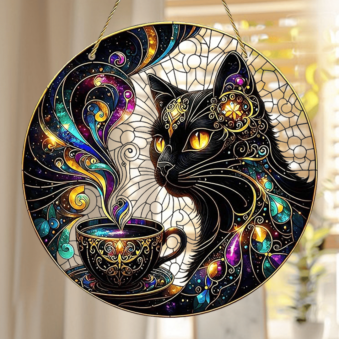 🐱🔮Magical Cat Suncatcher Ornament