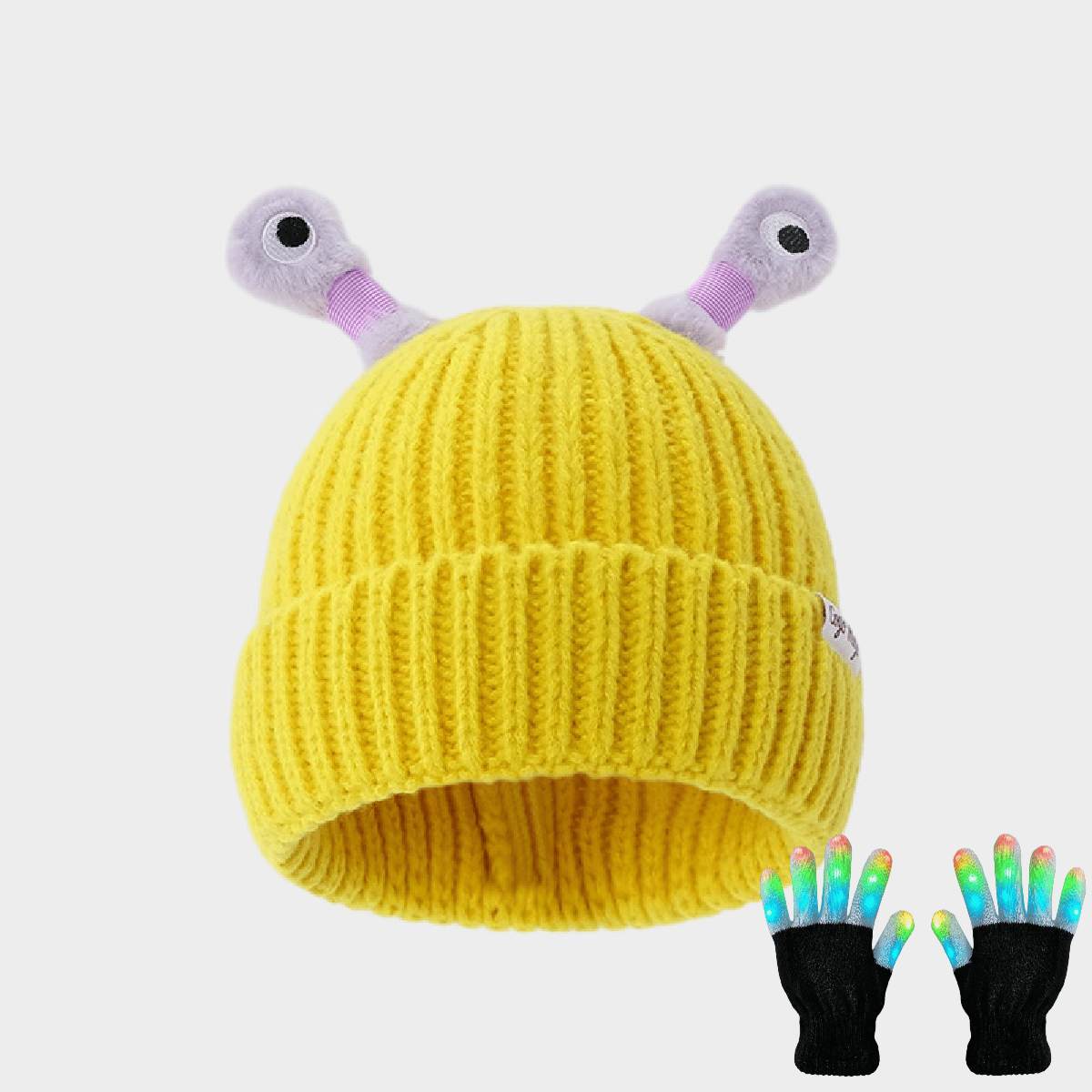 🔥EARLY CHRISTMAS SALE - 50% OFF🎄Winter Parent-Child Cute Glowing Little Monster Knit Hat