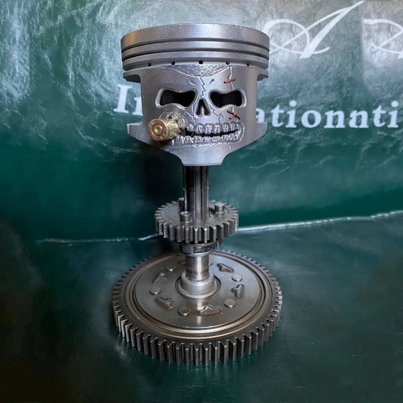 🔥Handmade Piston Skull Face Sculpture - Buy 2 Get Free Shipping