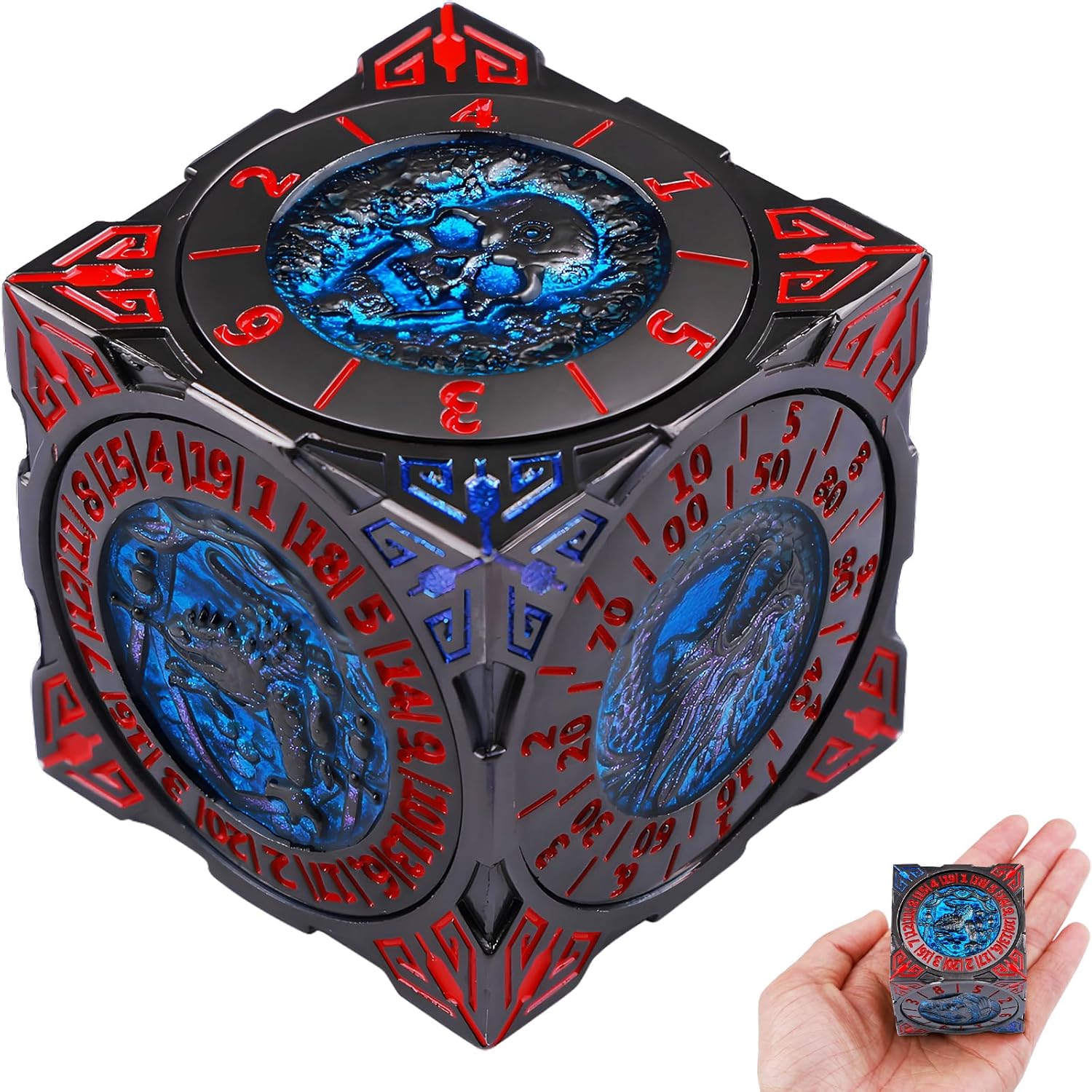2025 New DND Fidget Spinner DICE: 7-in-1 Metal DND Dice Cube – 6-Sided Rotating Polyhedral Dice, Tabletop RPG Accessory for DMs and Player
