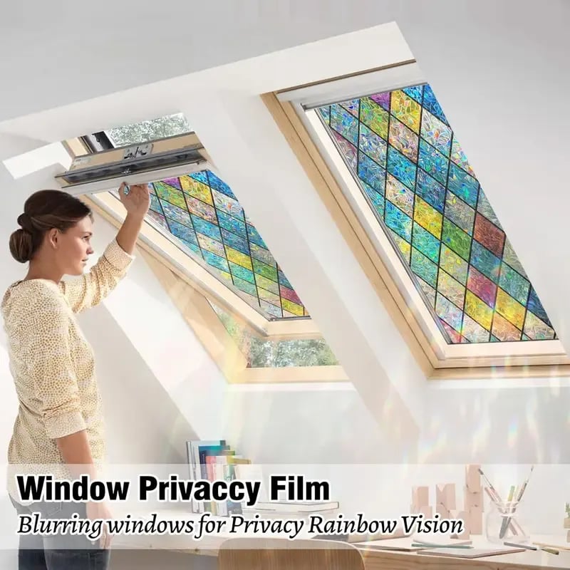 💖Hot 48% OFF🌹🌈 Rainbow Stained Glass Window Film