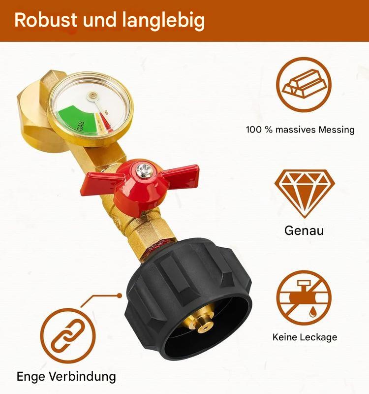 💥Erstklassiger Propan-Nachfüll-Winkeladapter mit Tankanzeige