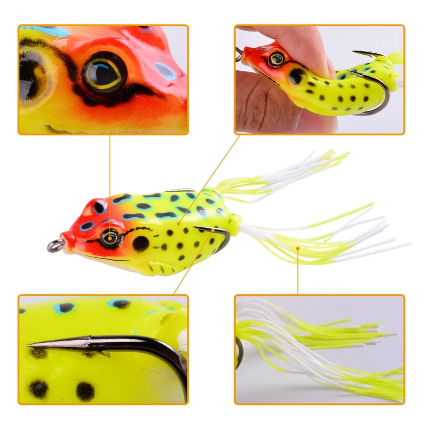 Soft Frog Fishing Lures 4 pcs + 20 space beans + 1 pvc box