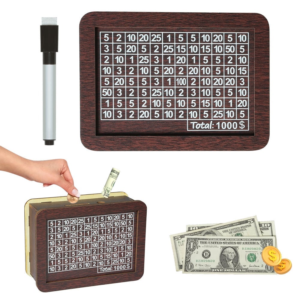 Cash Vault Wooden Savings Box