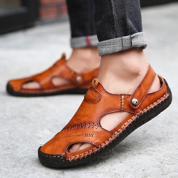 🔥Last Day Promotion - Save 70%🎄Soft Leather Men's Breathable Outdoor Sandals