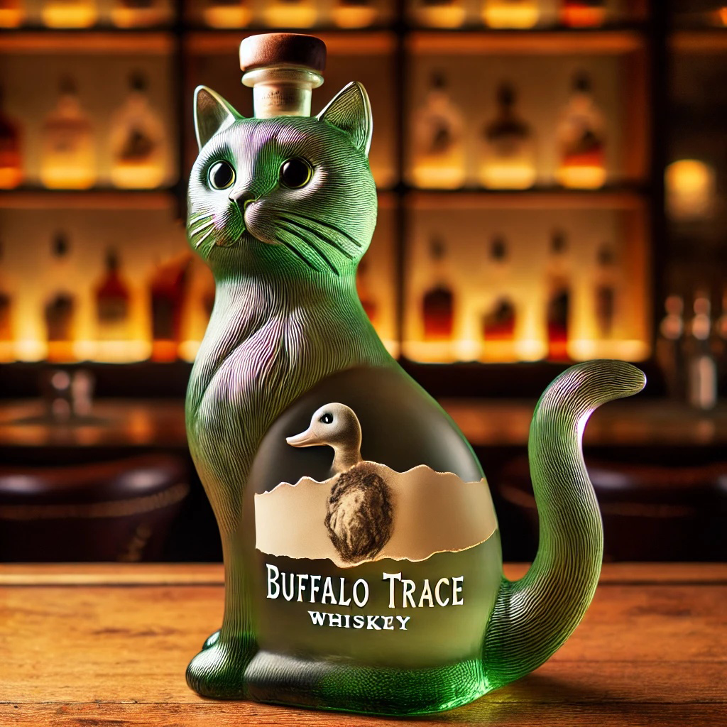 Funny Whiskey Cat Bottle Ornaments