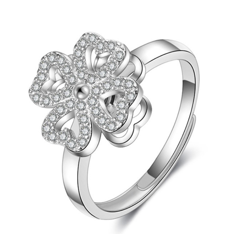 (🎄CHRISTMAS HOT SALE-48% OFF) Four Leaf Diamond Spin Ring(BUY 2 GET FREE SHIPPING TODAY!)