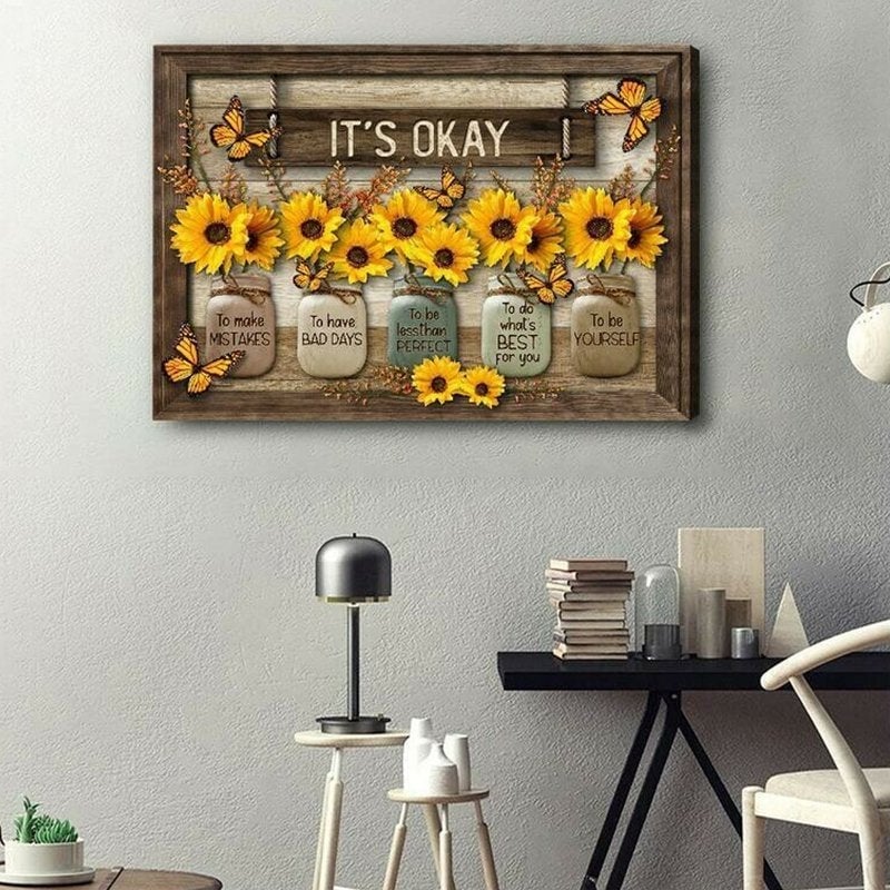 🔥Last day 70% OFF -🦋''Every Day Is A New Beginning''🌻Butterfly Sunflowers Wall Art