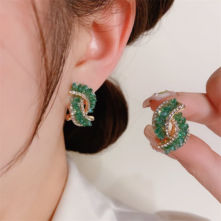 💖Mother's Day Promotion 49% Off -💕Fashion Cross Green Crystal Earrings