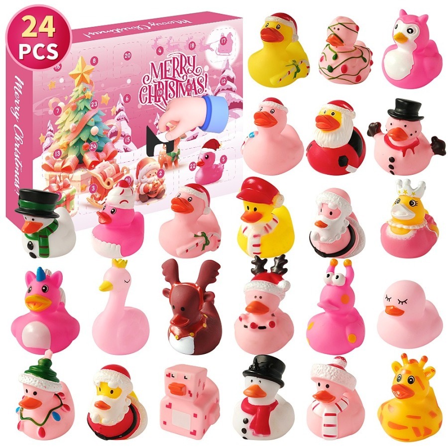 🌲24 Pcs Countdown Christmas Rubber Ducks Advent Calendar