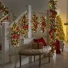 🎅Early Christmas Sale 49% OFF-🌲Christmas Cordless Stairway Swag Teardrop Trim Wreath🎁