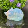 🔥Handmade Natural Quartz Crystal Sleeping Cat Figurine