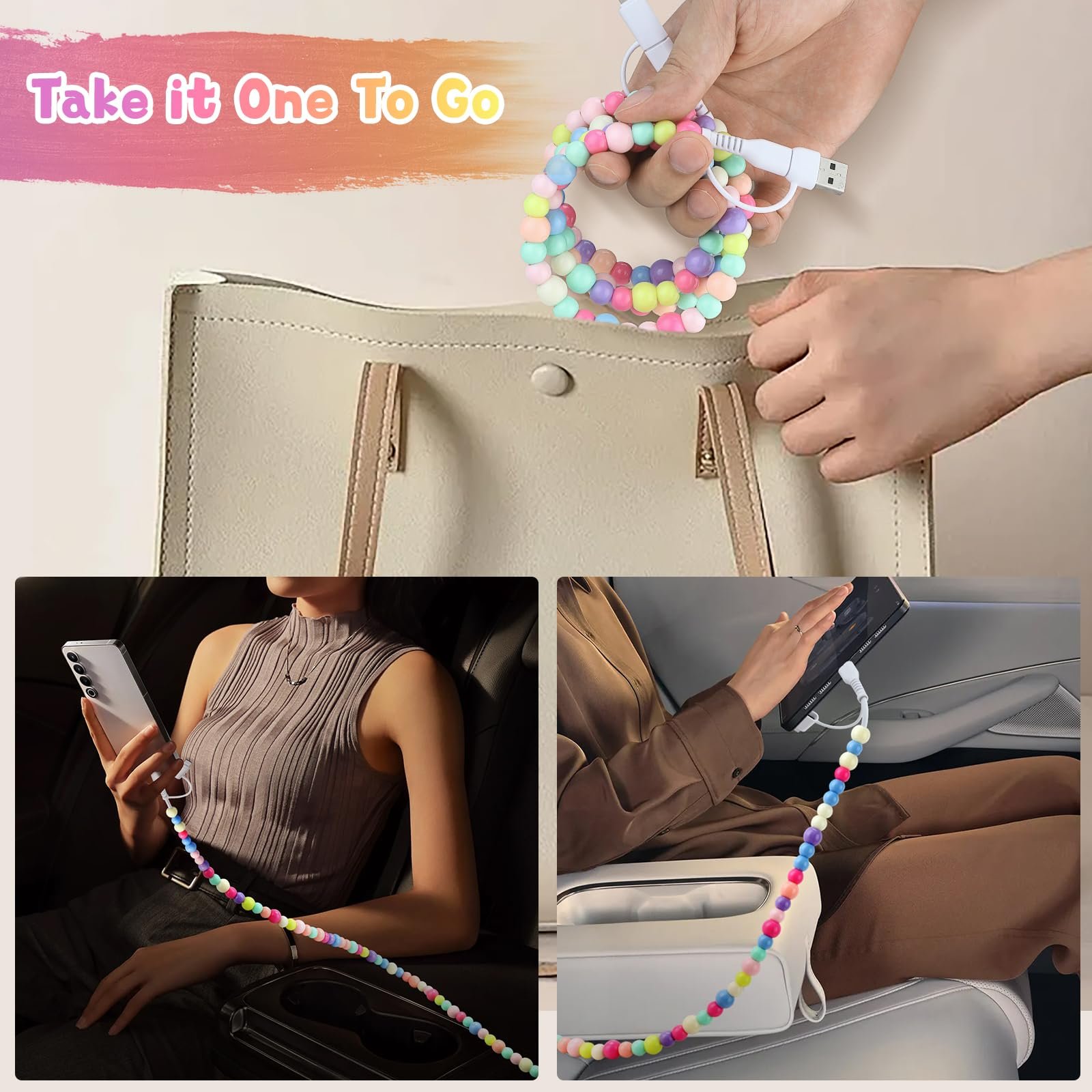 🎁TikTok Last Day Sale - 70% OFF✨4-in-1 Beaded Charging Cord&fast charging cable 66W