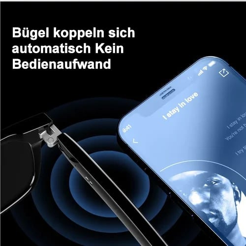 🔥Letzter Tag 49% Rabatt✨Super Black Technologie-Intelligente kabellose Kopfhörer-Sonnenbrille
