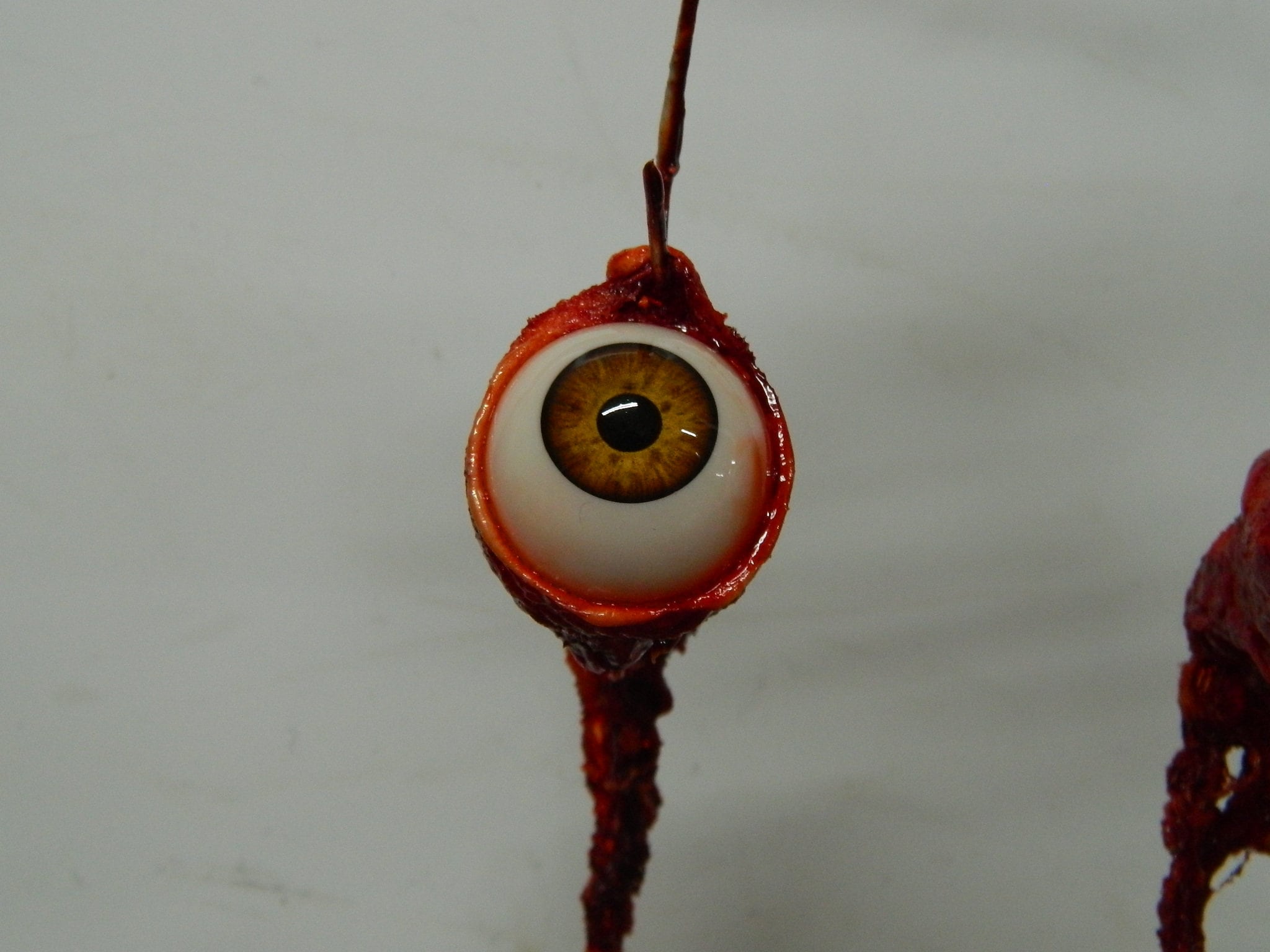 Realistic Human Ripped Eyeball on a Crochet Ornament - Santa's Looking Halloween Prop, Halloween Decoration by Dead Head Props