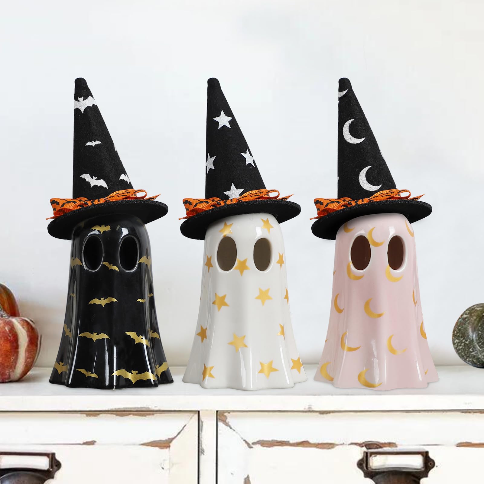 🔥Halloween Sale 49% OFF- Set of 3 Ceramic Ghost Decorations