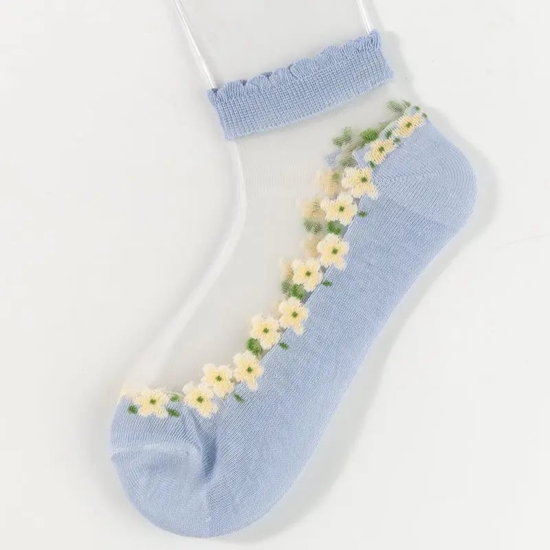 🔥5 Paar für 19,98€🔥- Damen Frühling Sommer Blumenspitze Söckchen