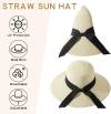 Beach Hat for Women, Wide Brim Sun Straw Hat for Women, Sun Hat Womens UPF 50+ UV Protection, Floppy Foldable Summer Hat