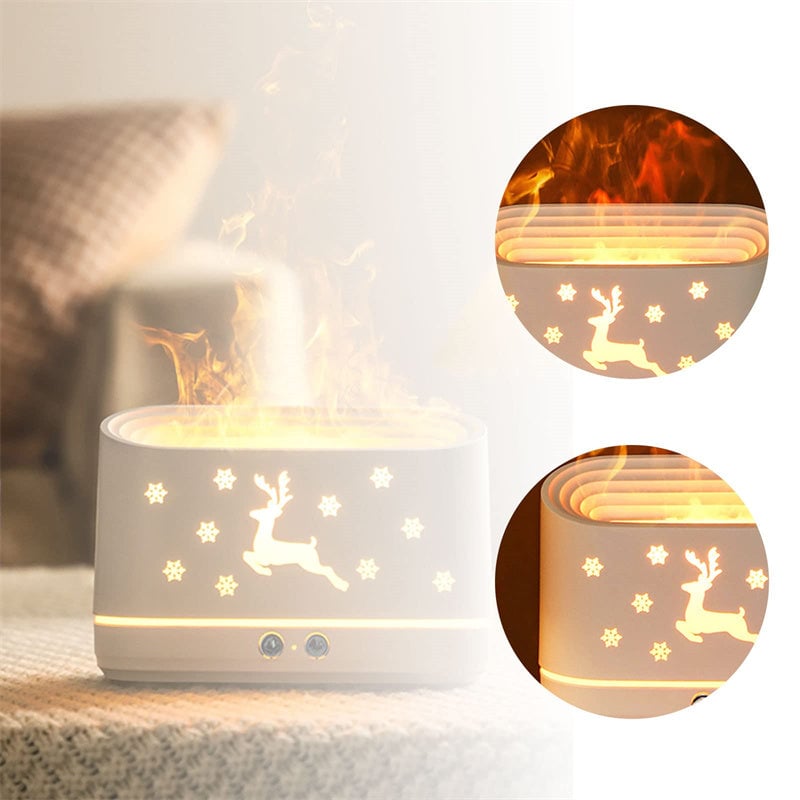 (🎄EARLY CHRISTMAS SALE - 50% OFF) 🎁Elk Flame Humidifier Lamp Christmas Home Decorations