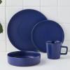 Stone Lain Coupe Dinnerware Set, Service For 4, Black Matte