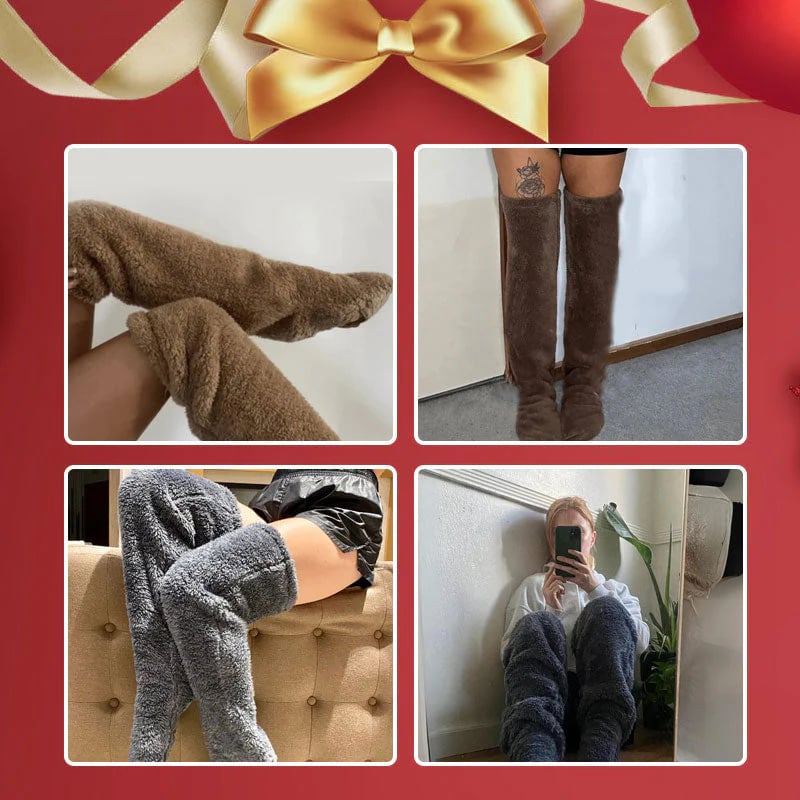 🎄TikTok Christmas Sale -70% OFF💕Comfort Plush Fleece Knee Socks For Christmas❄️🎅