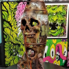 Handmade Resin Skull Bomb Decorations with Graffiti Nuclear Logos