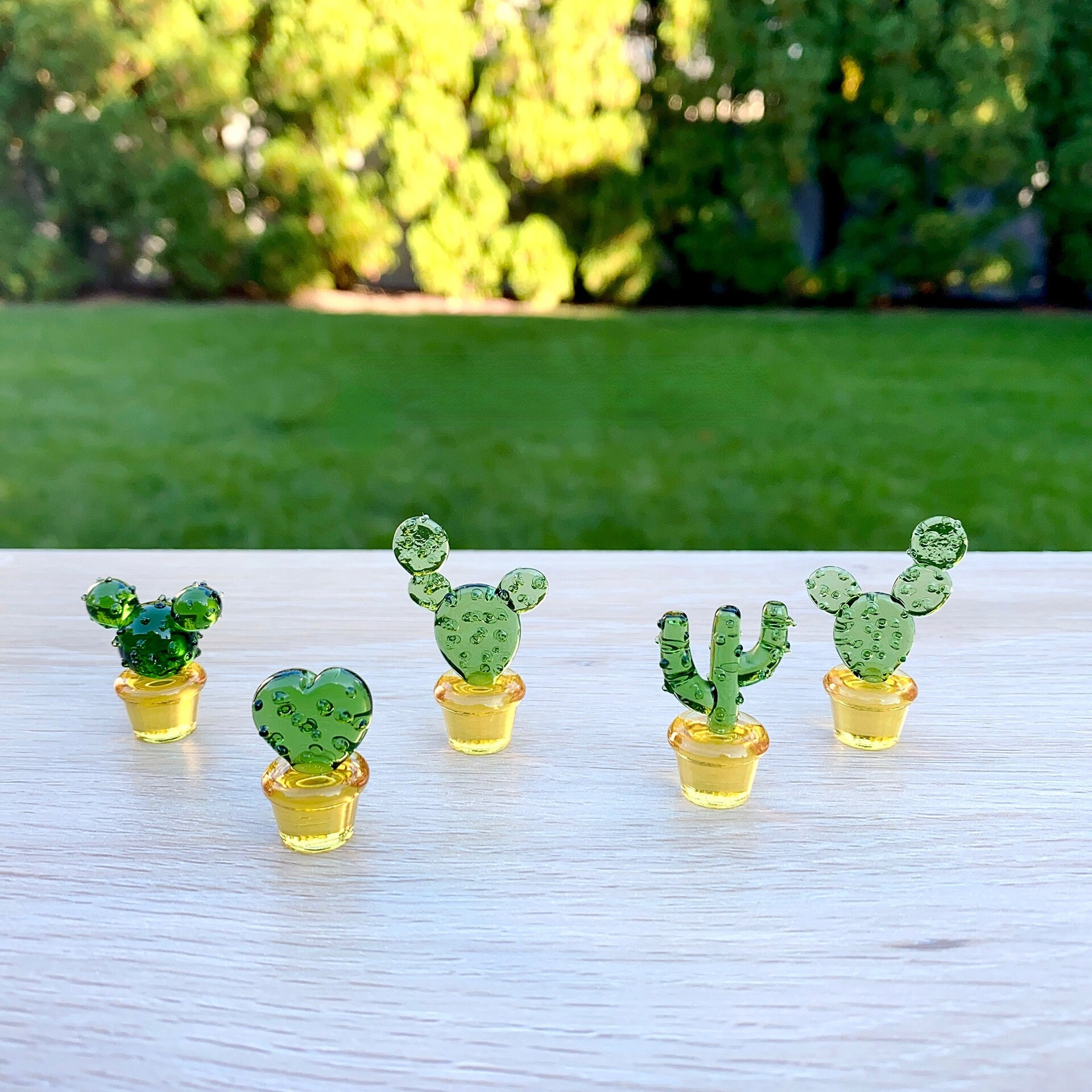 🔥Handmade Mini Glass Cactus Flower Potted Plant Miniature Sets-Buy 5 Get Extra 15% Off