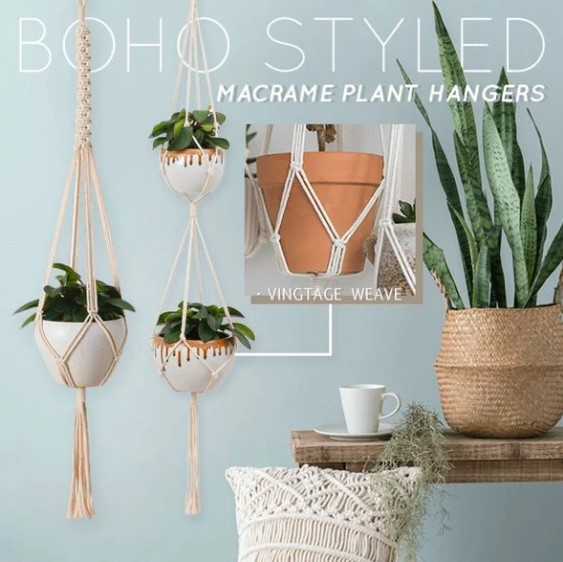 Boho-Styled Macrame Plant Hangers-Buy 3 save 13.52$