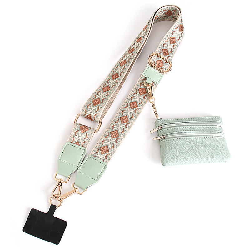 Phone Strap with Zippered Pouch