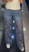 Women's Hollow Print Jeans