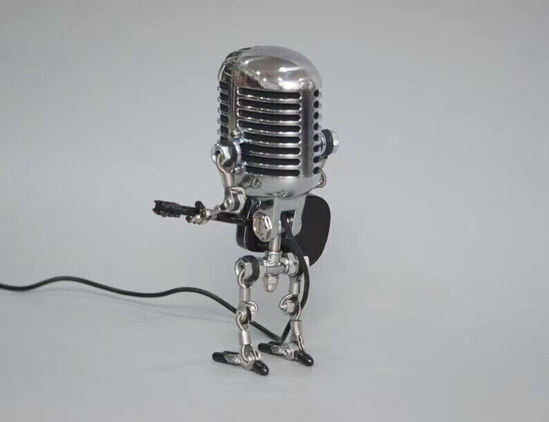 🔥Last Day Promotion 48% OFF-🎁-Vintage Microphone Robot Desk Lamp - Get Free Guitar!!