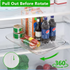 Lazy Susan Turntable Organizer for Refrigerator, Clear Rectangular Fridge Organizer Storage 15.7 inche, Square Lazy Susan for Refrigerator Cabinet, Table, Pantry, Kitchen, Countertop