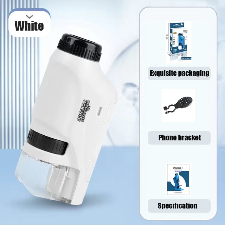 (🎄Christmas Hot Sale🔥🔥)Kid's Portable Pocket Microscope With Adjustable Zoom 60-120x