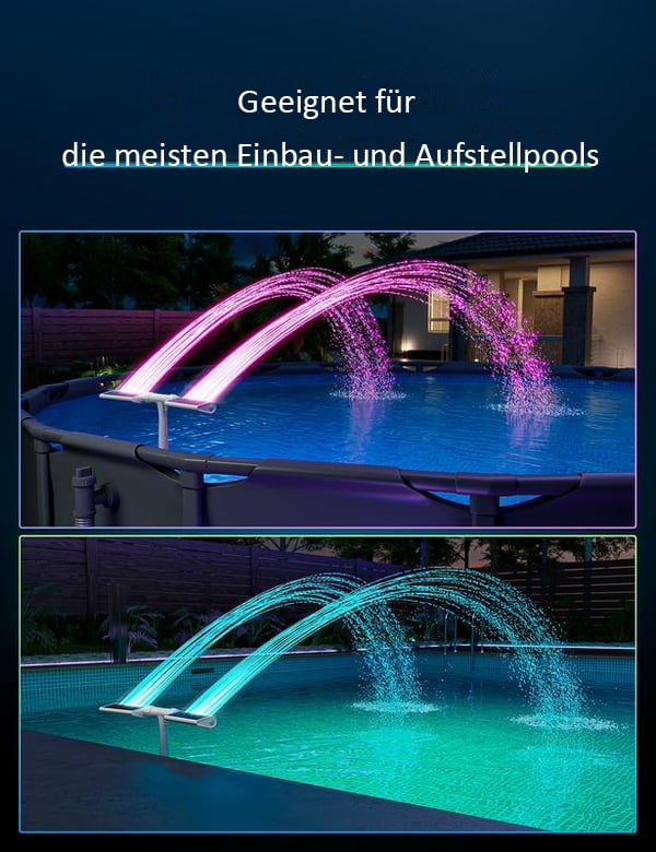 ✨Letzter Tag 49 % Rabat🔥Solar-Poolbrunnen mit Doppelbogenbeleuchtung