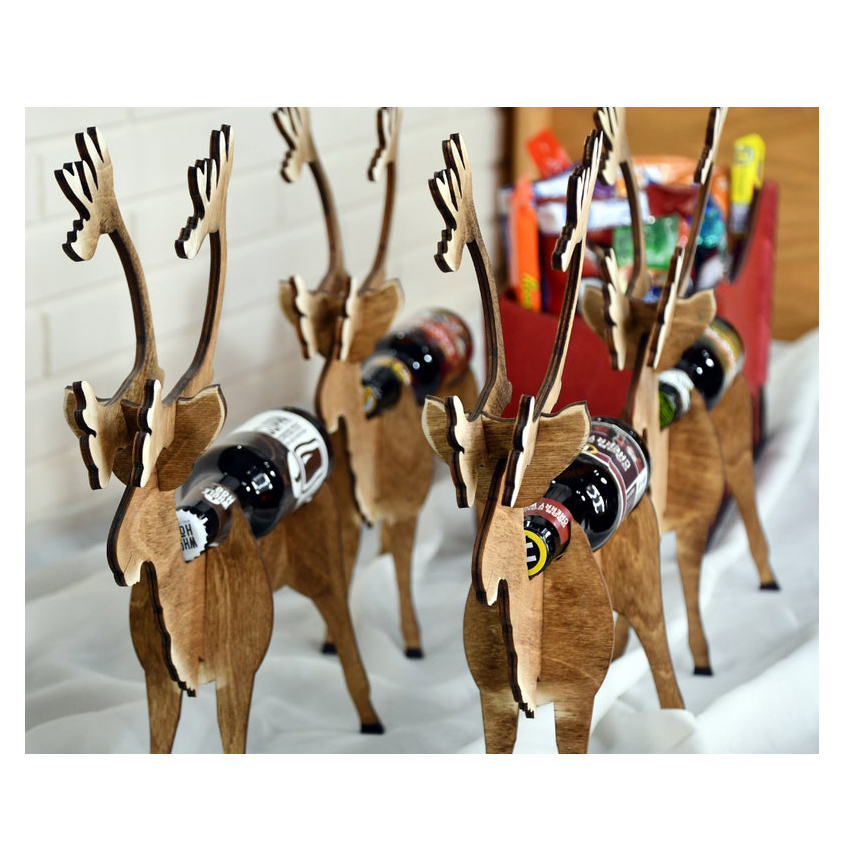 🎄🎅Christmas Presale - 49% OFF-🦌🛷Deer And Sleigh Beer Holder - Perfect Christmas Gift