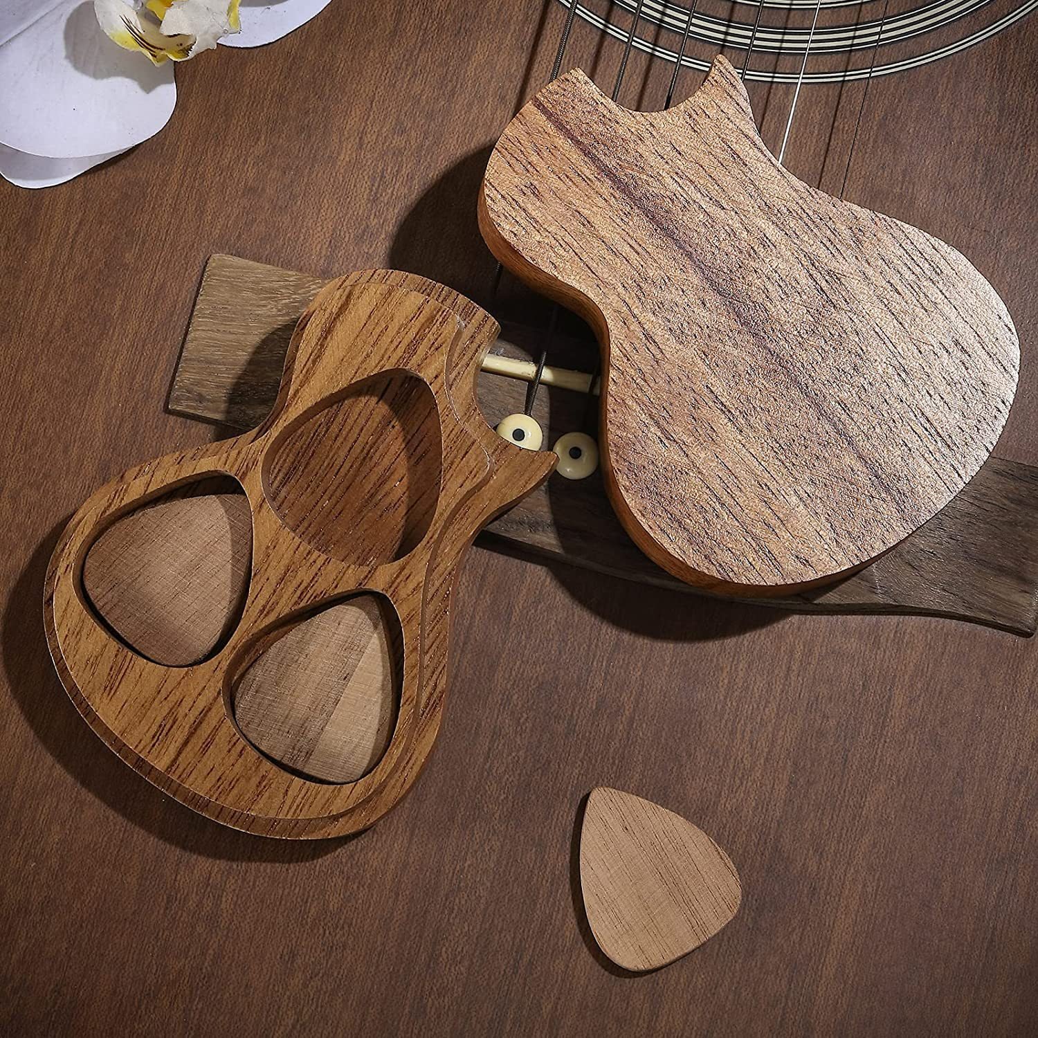 Wooden Guitar Picks with Storage Case