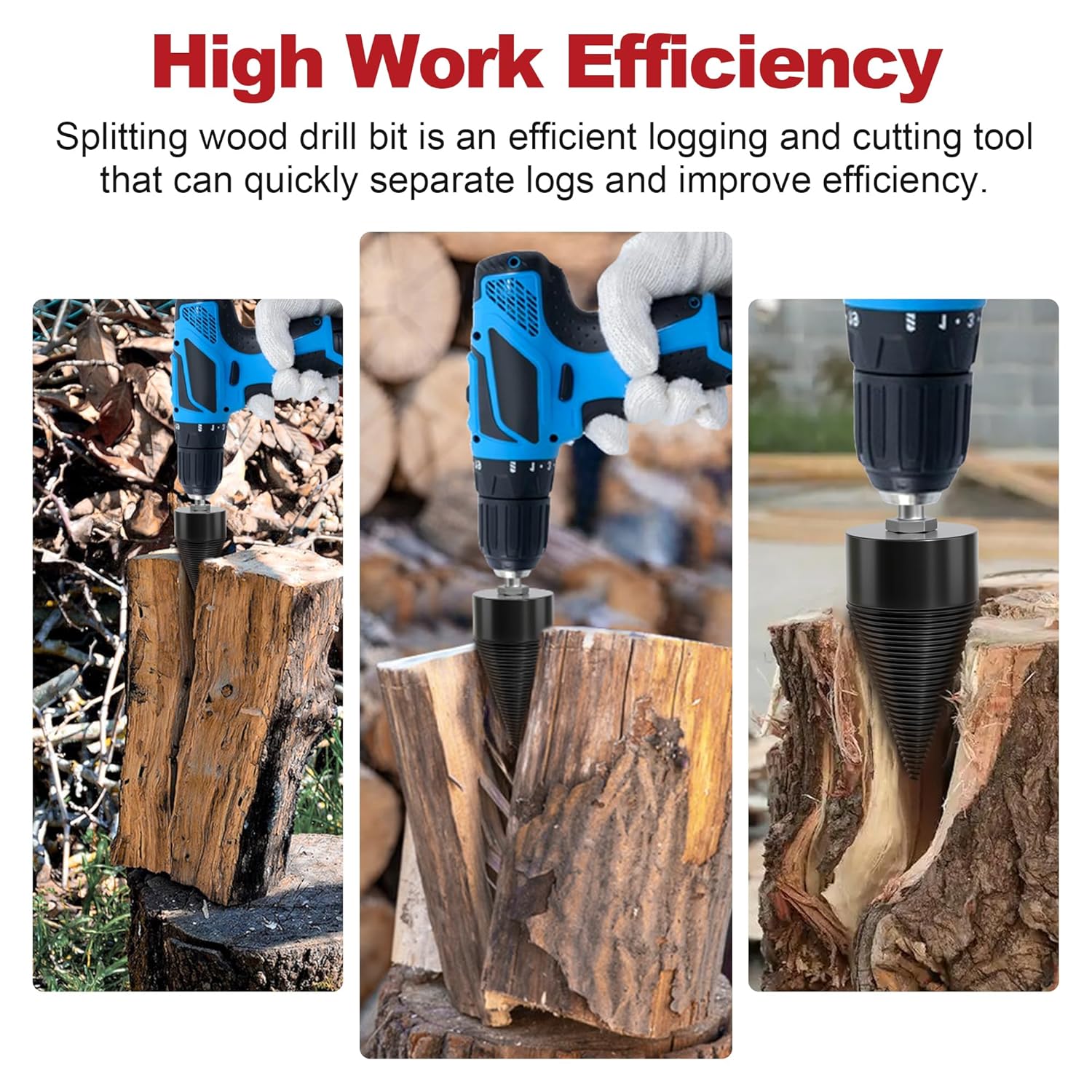🎁TikTok Last Day Sale - 70% OFF🔥Wood Splitter Drill Bit with 3 Drilling Handles