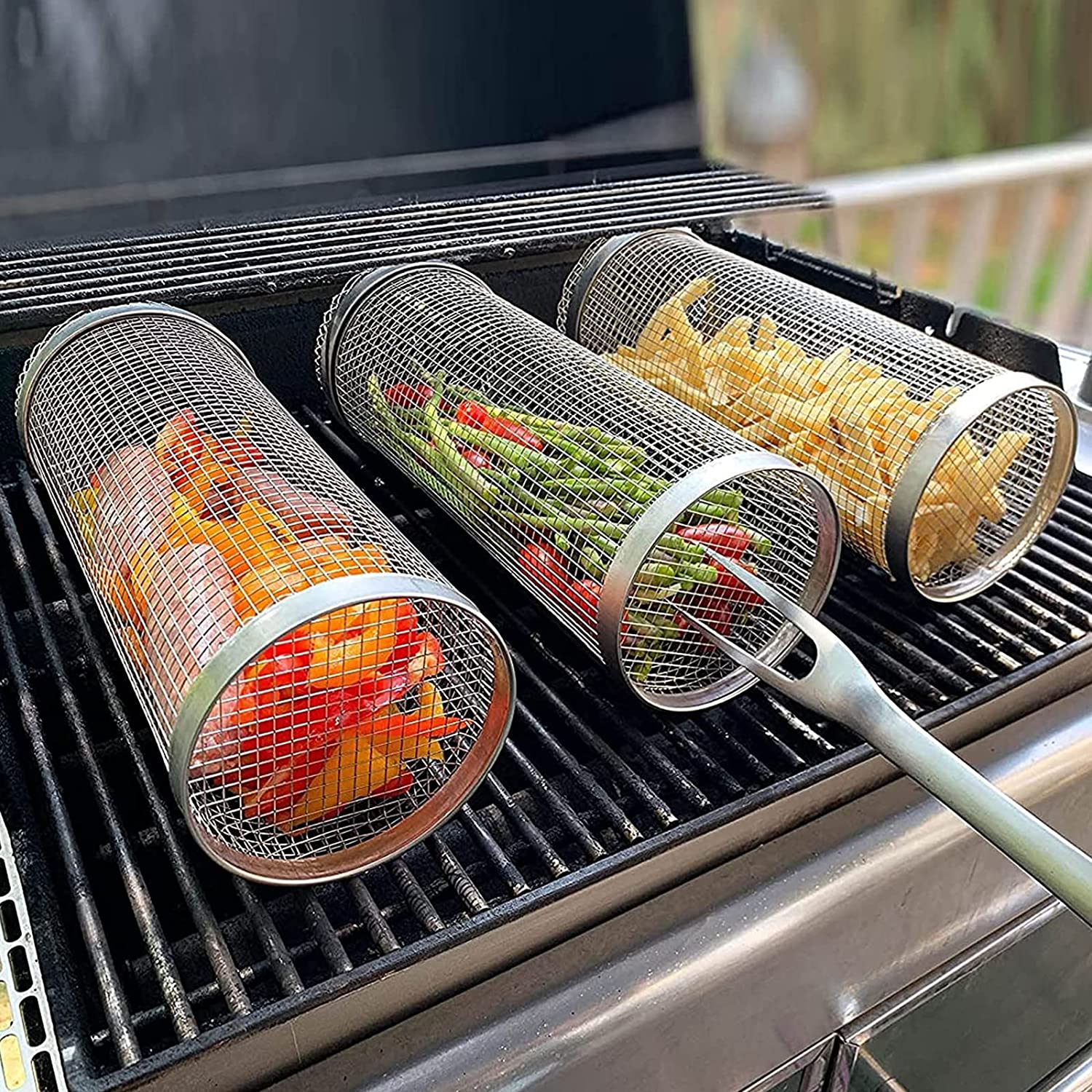 🔥Last Day 49% OFF🔥Rolling Grilling Basket