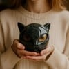 🎁TikTok Last Day Sale - 70% OFF🐱Luxury Black Cat Sculpture - Hand-Carved Glossy Non-Electric Decor