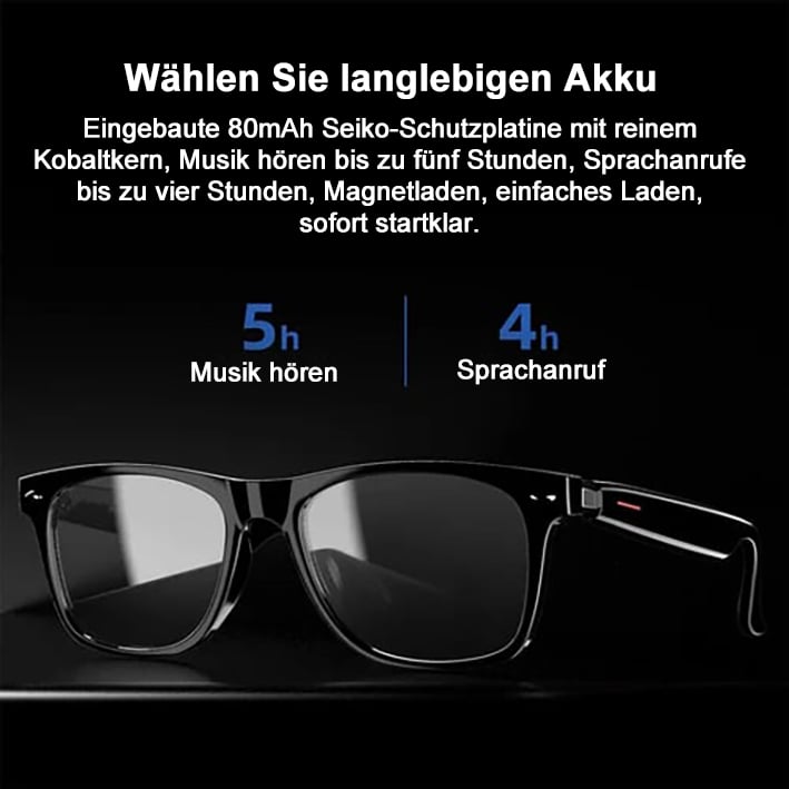 🔥Letzter Tag 49% Rabatt✨Super Black Technologie-Intelligente kabellose Kopfhörer-Sonnenbrille